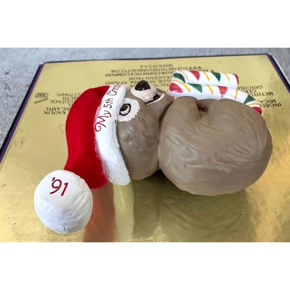 VTG Hallmark Child's Fifth Christmas Ornament 1991 Teddy Bear Years Koal… - Picture 7 of 12